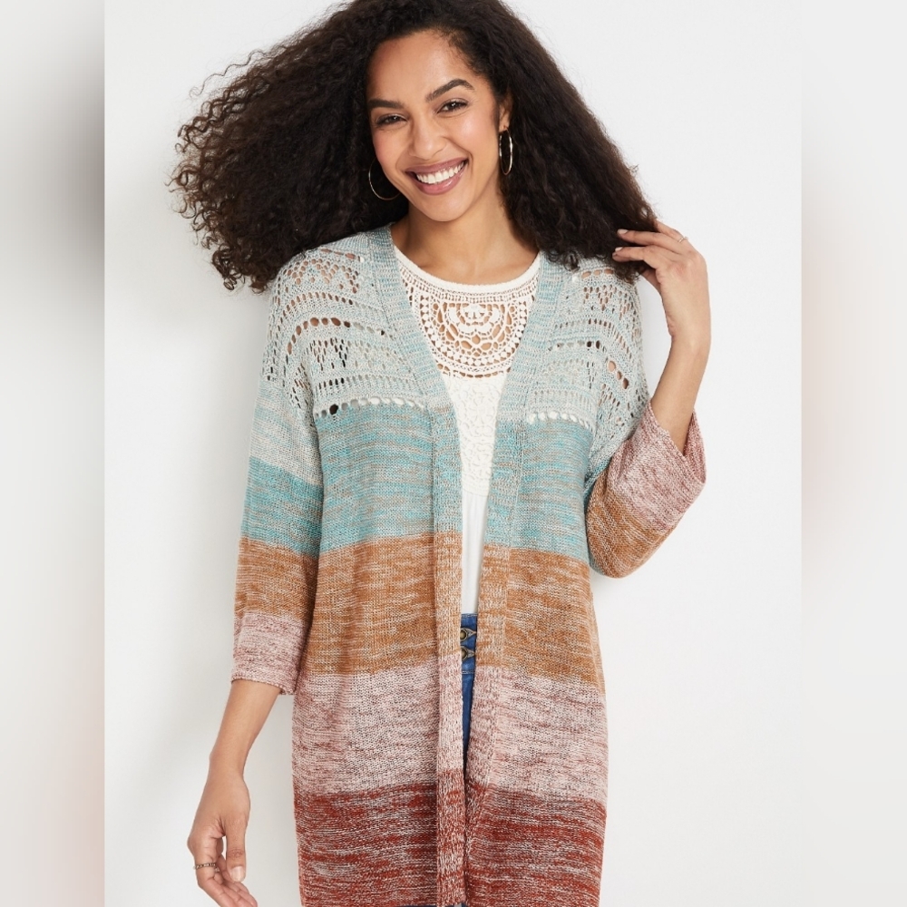 Maurices Color Block Cardigan